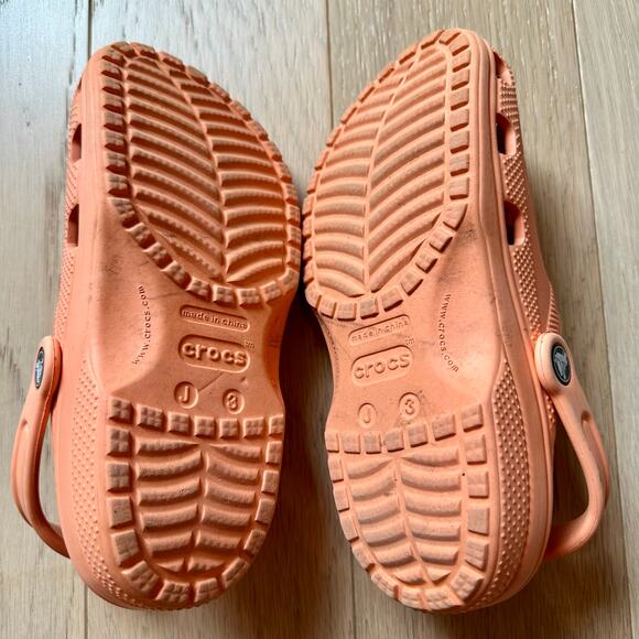 Crocs Orange Kids Slip on Clogs Girls Sz J3 - Picture 4 of 6